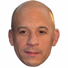 Vin Diesel Celebrity Mask, Flat Card Face, Fancy Dress Mask