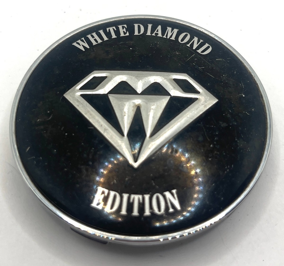 057k68 White Diamond Black / Chrome Wheel Center Cap | eBay