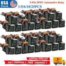 NEW 5-PIN 40/30 AMP 12V DC Waterproof Automotive SPDT Relay Kit pack