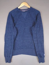 Champion V Stitch Crewneck Pullover Sweatshirt Blue Men's Size Medium Soft