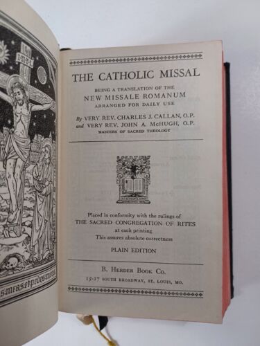 The Catholic Missal New Missale Romanum B. Herder Book Co. 1943 Callan & McHugh - Bild 4 von 15