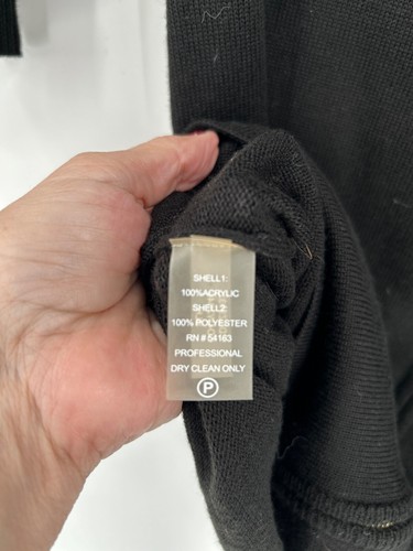 Calvin Klein Womens Size S Black Sweater Dress Full Zip Bodycon Office Siren - Picture 5 of 9