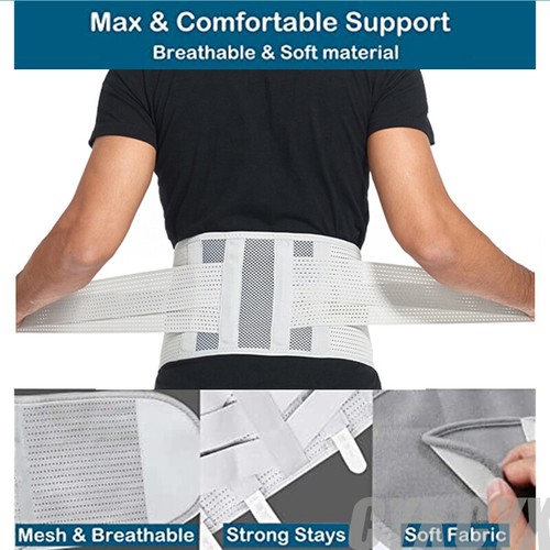 DOUBLE PULL Lumbar Lower Back Support Brace Lumbago Recovery Pain Relief MEN - Picture 5 of 21