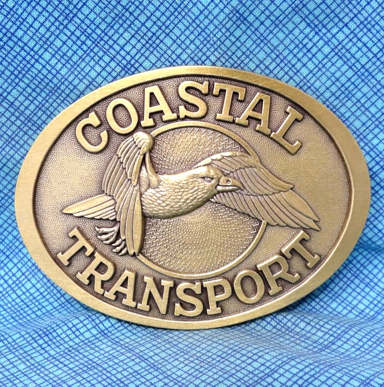 Coastal Transport Promo Belt Buckle Trucker Gull Logo Vtg 80s Pewter USA .GMP078 - Image 2 of 4