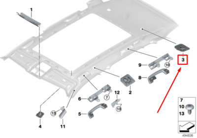 NEU BMW X5 G05 Audio-Dachverkleidung hinten links 51449461505 9461505 ORIGINAL
