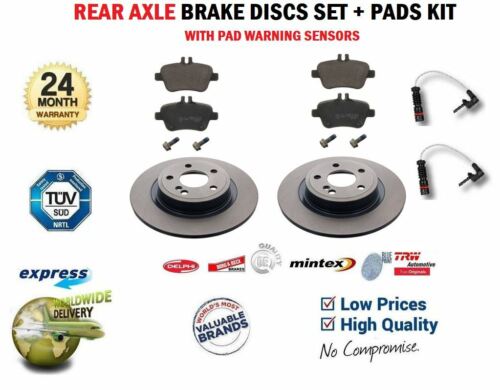 Rear Axle BRAKE DISCS and BRAKE PADS SET for MERCEDES BENZ SLC 180 2016-on - Picture 1 of 10