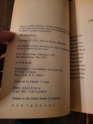 Manitou & Revenge Of The Manitou, Graham Masterton, TOR Trade Paperbacks NICE - Picture 5 of 22