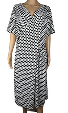 Lovely Talbots short Sleeve Jersey Dress Black and White Size XL.