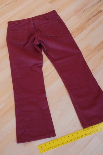 Vintage BIG E 60s LEVIS 34 Sta Prest Burgandy Bell Bottom retro flare pants - Picture 9 of 9