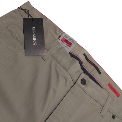 Alberto NWT 5 Pocket Jean Cut Pants Size 40 US In Solid Green Cotton Blend