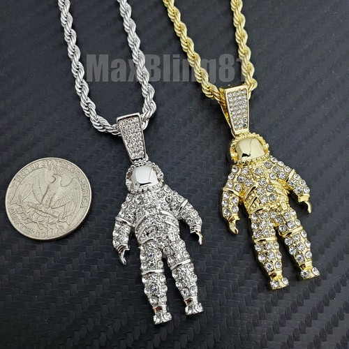 Iced Astronaut Pendant 24\