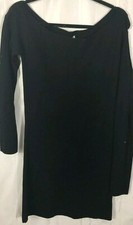 NWT Tobi Black Womens Sz Small Petite Black Bodycon Dress Long Sleeve 1 Cutout.