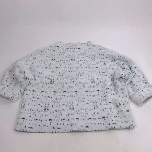 Calligraphie Soft Mock Turtleneck Sweater 3 Quarter sleeve Crop White Black XL - Picture 8 of 12
