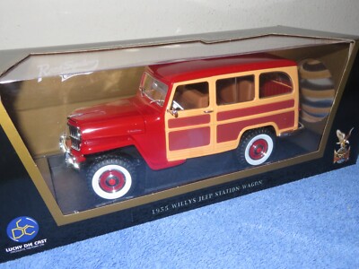 1955 WILLYS JEEP STATION WAGON 1:18 ROAD SIGNATURE OPENING HOOD
