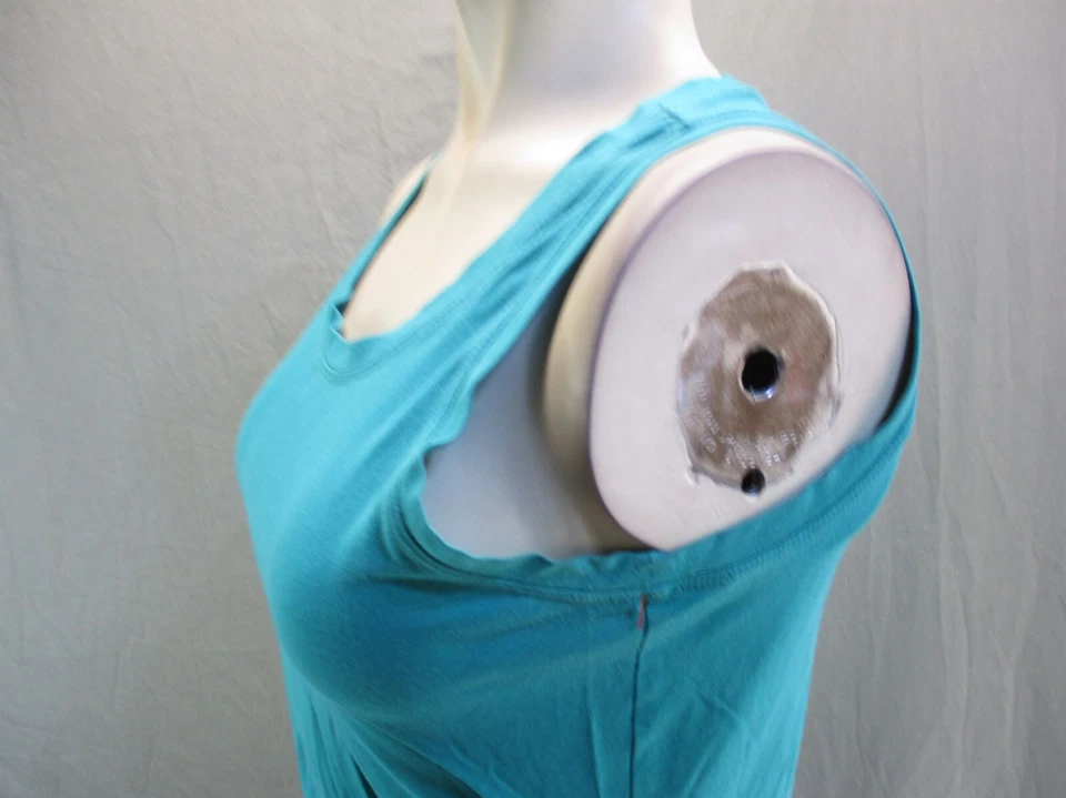 Camisa deportiva sin mangas de algodón con cuello redondo verde azulado talla M para mujer Lucy 5BL-052 Foto 4 de 4