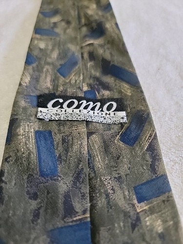 Como Collection Silk Tie Mens DARK GREEN, BLUES CREAM