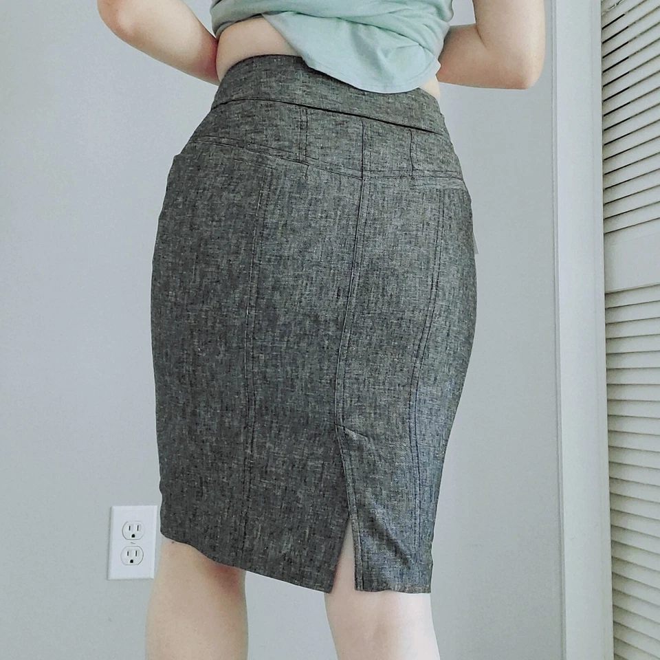 Iz A. Byer California Amy Byer Linen Cotton Blend Pencil Skirt Size 3 - Image 4 of 4