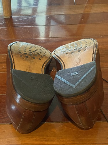 Allen Edmonds Jackson Apron Toe Derby Mens Size 10 Brown Pebbled USA Leather - Picture 7 of 9