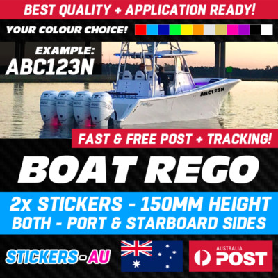 2x Boat Rego Registration Sticker Marine Decal 150mm Numbers Letters Ebay 2x Boat Rego Registration Sticker Marine Decal 150mm Numbers Letters Ebay