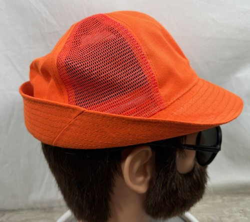 Vintage Original Jones Jagdhut Kappe orange belüftet Netz Fedora hergestellt in den USA - klein - Bild 23 von 24