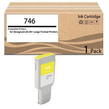 1 Pack 746 Photo Ink Cartridge Works for DesignJet Z6 Z9 Large Format Yellow