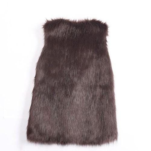 Women Faux Fur Waistcoat Gilet Vest Sleeveless Coat Plush Furry Warm Casual - Picture 8 of 17