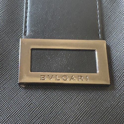 BVLGARI Bolsa de Maquillaje Cosmético Bolsa Negro Cremallera Imitación Cuero Estuche de Viaje - Imagen 2 de 9