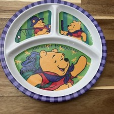 Vintage Winnie The Pooh Hiking Zak Designs Melamine Divided Plate 8  