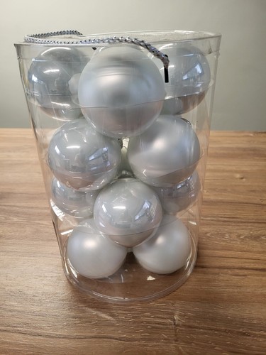Christbaumkugeln weiß, silber und braun - Bild 2 von 7