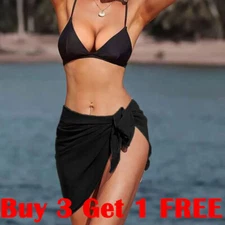Women Chiffon Mesh Bikini Cover Up Sarong Skirt  Beach Swimming Pool Wrap Dress