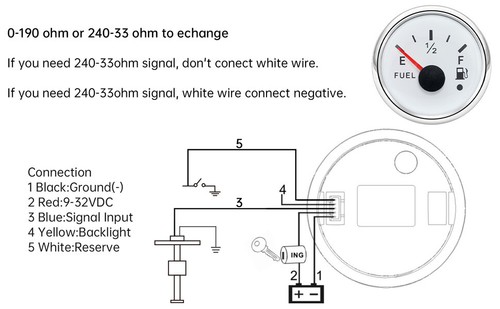 175mm Fuel Level Sender Sending Unit with 52mm Fuel Level Gauge for Car Boat - Picture 10 of 16