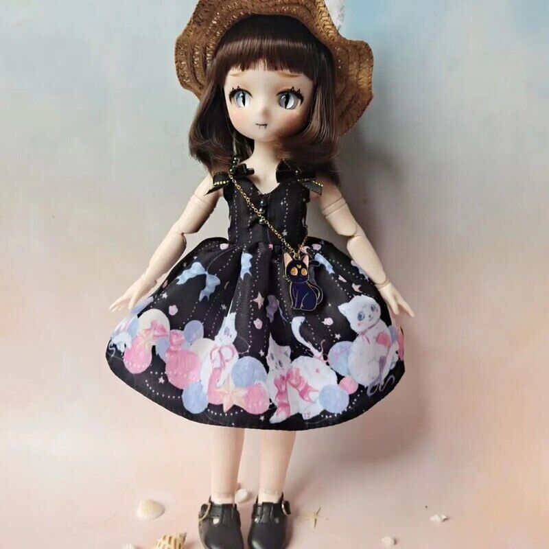 28cm Baby Girl 1/6 Bjd Witch Dolls Full Set Vanilla Anime Doll Dress Up  Children Toys for Girls