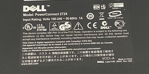DELL POWERCONNECT 2724 ETHERNET SWITCH 24 PORT - Picture 2 of 6