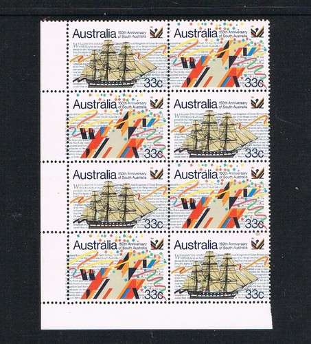 1986 150th Anniversary SA FDC PLUS Corner Block of 8 (4 Pairs of stamps) MNH - Picture 3 of 3