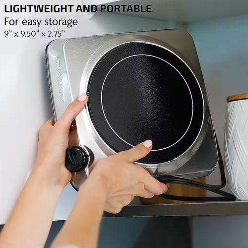 7 In. Silver Single Hot Plate Electric Glass Infrared Stove, 1000-Watt - Picture 4 of 9