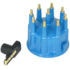 BLUE Ready-To-Run Pro Billet Replacement Distributor Cap + Rotor