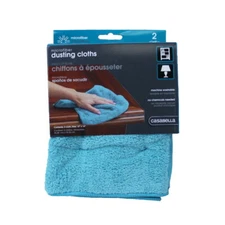 Casabella Microfiber 12" x 14" Cloth, Pack of 2, 1 EA, Blue Dusting, 2 Count