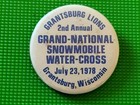 1978 GRANTSBURG, Wisconsin Grand National Snowmobile Water-Cross Pinback Button  — photo 3