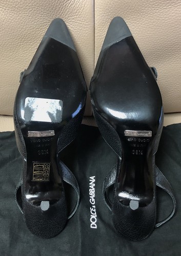 Dolce & Gabbana Black Leather Sling back Buckle Shoes Size UK 3.5 Never Worn. - Picture 5 of 6