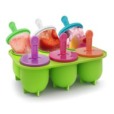 Silicone Popsicles Molds, Popsicle Mold for Kids, Ice Cream 6pcs, Green