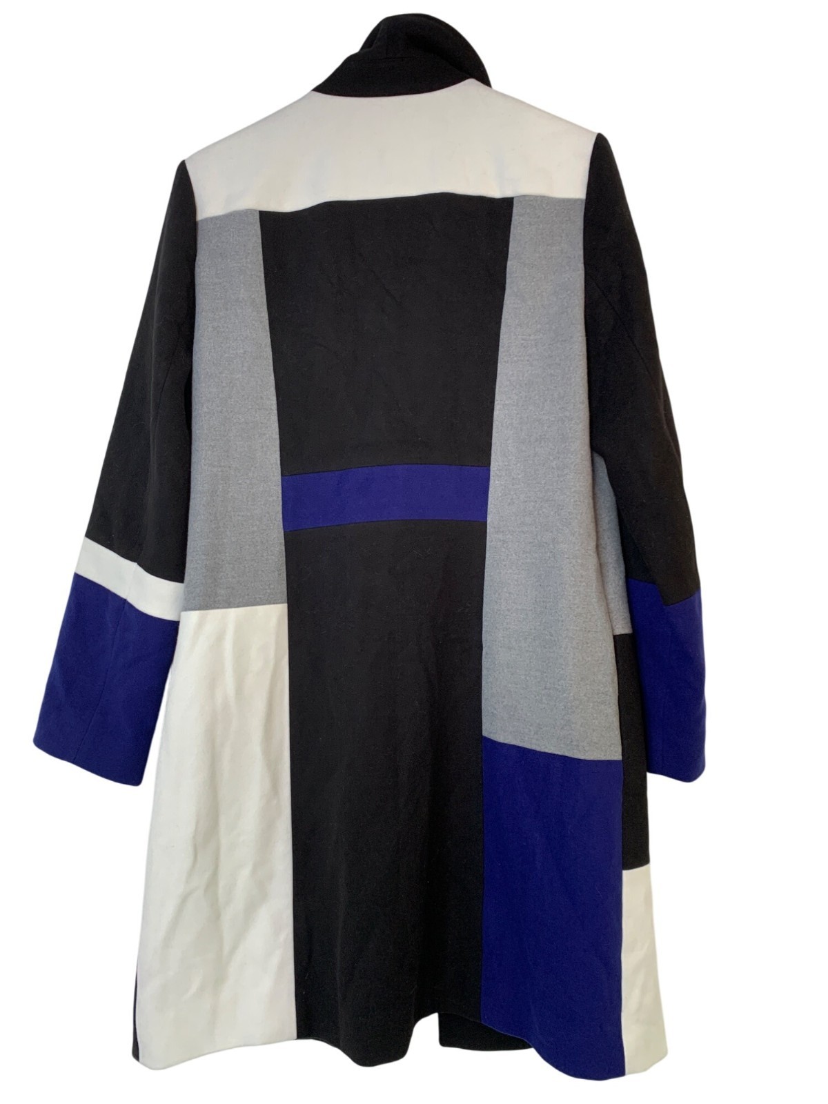 Chicos Black Label Size 8/10 M Patchwork Topper Coat RD10711 $259 NWT image 8