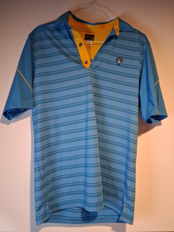 Greg Norman Play Dry ML75 Men's  Short Sleeve Button Polo Shirt Med.