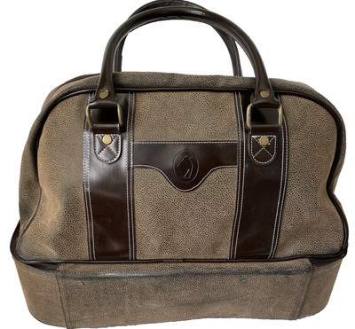 Vintage Loverano CITGO Golf Duffel Bag W Faux Lizard Panels   18.5''x10.5''x12''