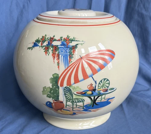 Vintage Homer Laughlin Fiesta Kitchen Kraft Large SUNPORCH Cookie Jar Canister