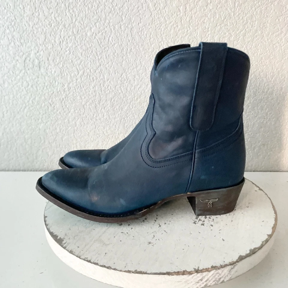 Lane простой JANE женщин ковбой ботинок 8 синий Western ковбойские короткие ботильоны - Изображение 4 из 4