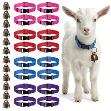 MAQUITA 12 Pack Goat Collars with Bells 14 to 21 inches, 12 - Reflective