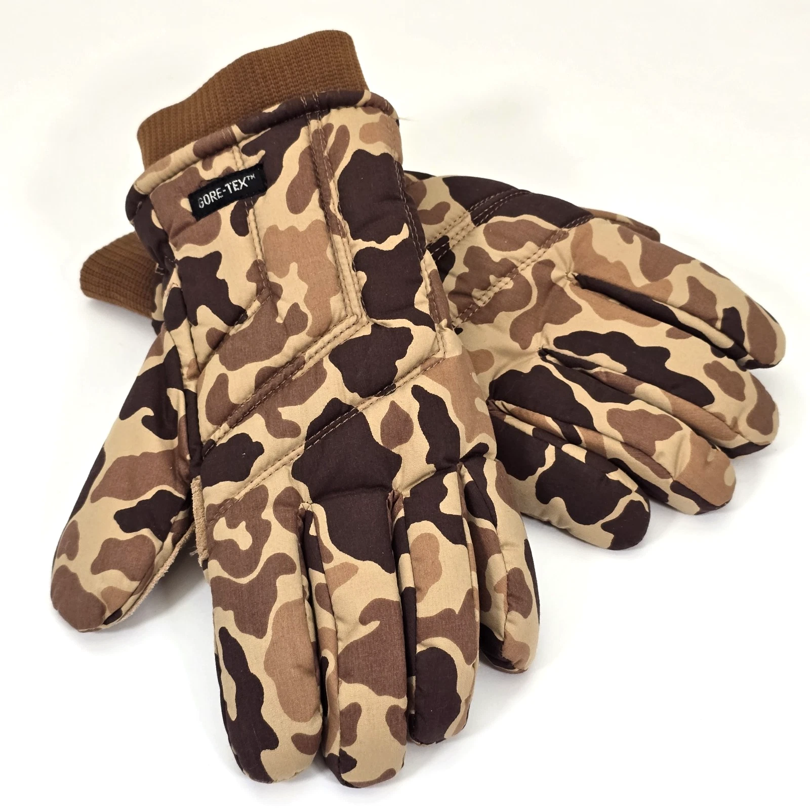 VTG WELLS LAMONT GORE-TEX DUCK CAMO HUNTING GLOVES Sz L SUEDE GRIP NEW OLD STOCK