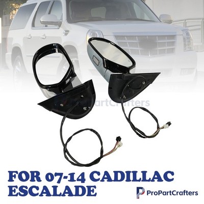 Power Mirror Set Left Right Heated W/ Puddle Lamp For 2007-14 Cadillac Escalade