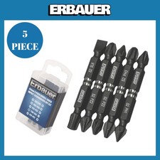 Erbauer 1/4" Hex Shank Mixed Double-Ended Impact Screwdriver Bit Set 5 Pcs
