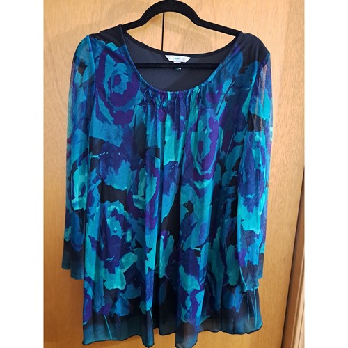 Blusa Mujer Laura Ashley Azul y Negra Talla 2X